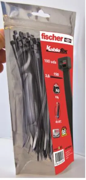 Brida fijacion  4,8x250mm nylon negro fischer