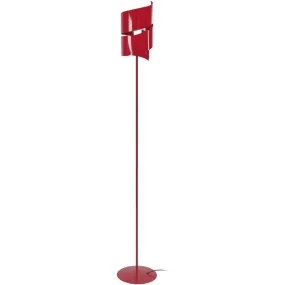 Lámpara de pie redondo metal rojo